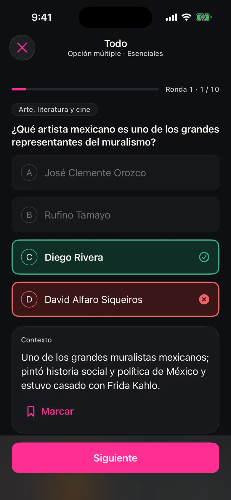 Una pregunta de opción múltiple en Mexico Ready ya respondida, con la explicación de Contexto abajo